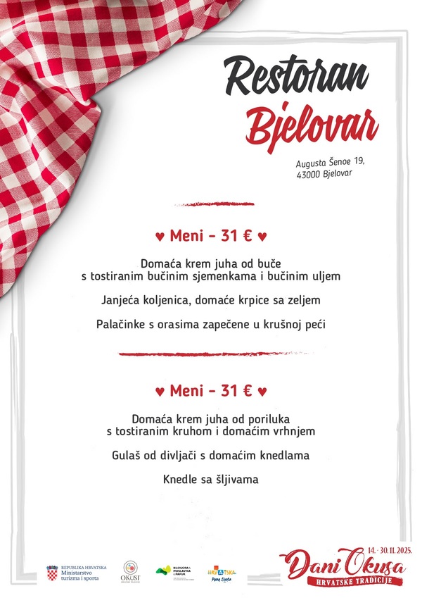 Dani okusa 2025 043 jelovnik Bjelovar